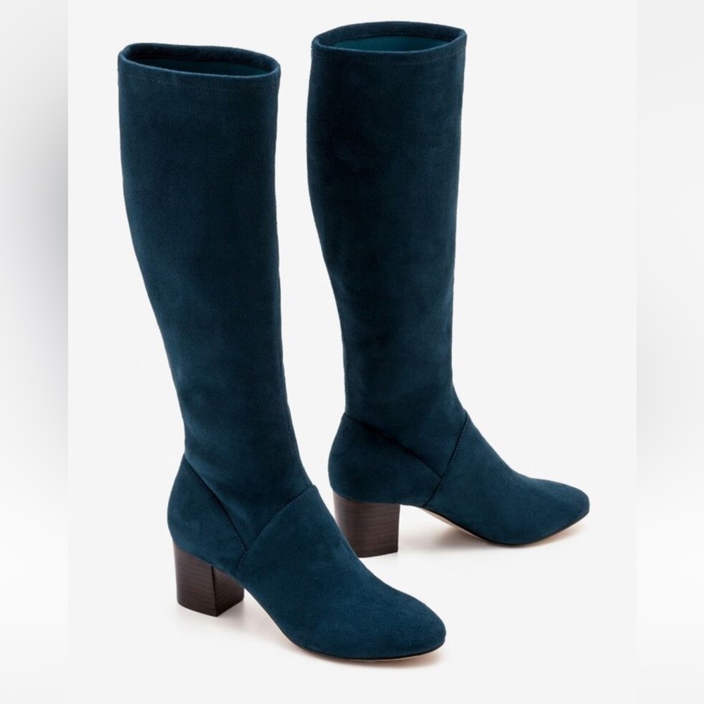 Boden Teal Heeled Knee-High Boots